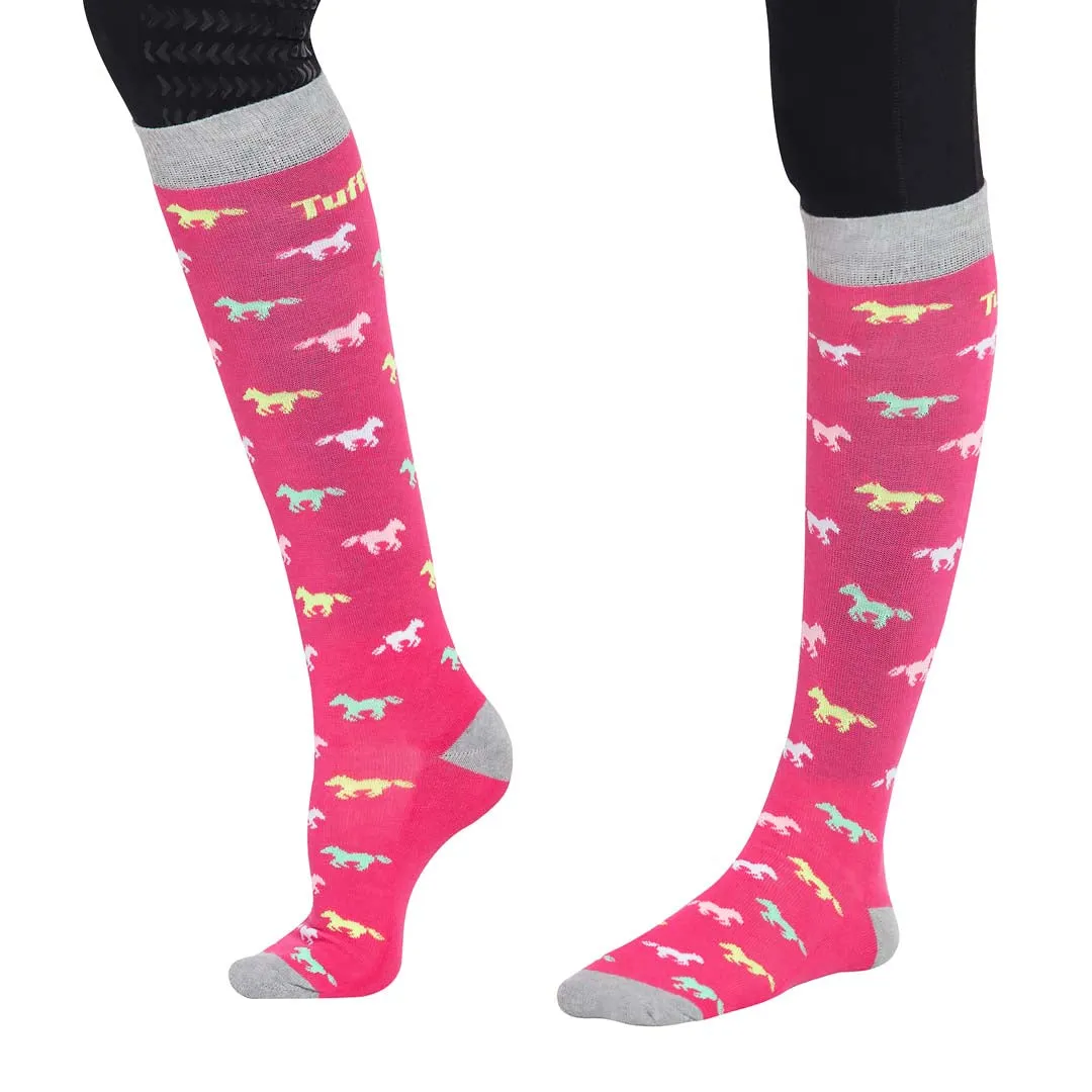 TuffRider Ladies Flamingo/Boat/Horse Knee Hi Socks - 3 Pack