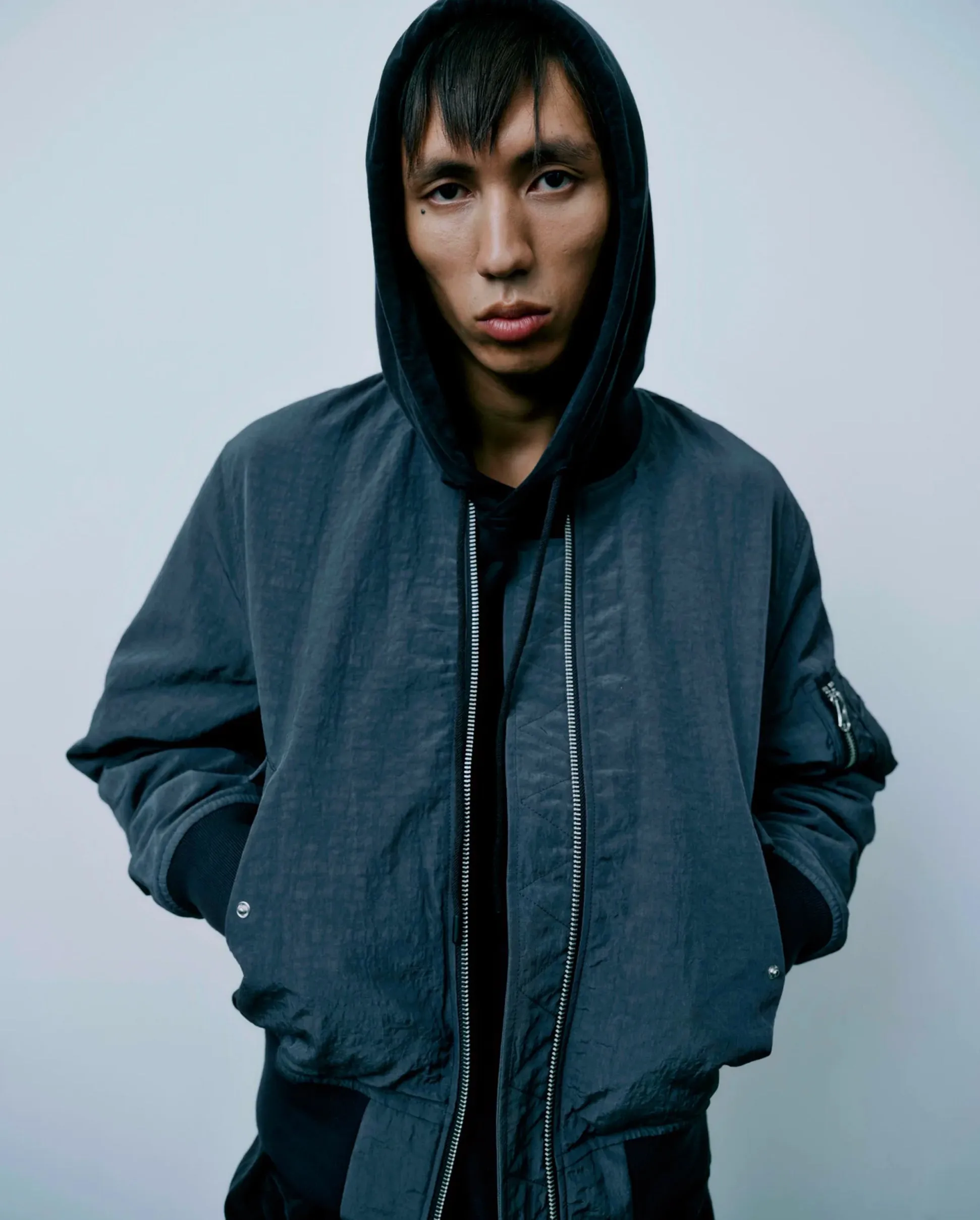 UNISEX BOMBER JACKET / BLUE GREY