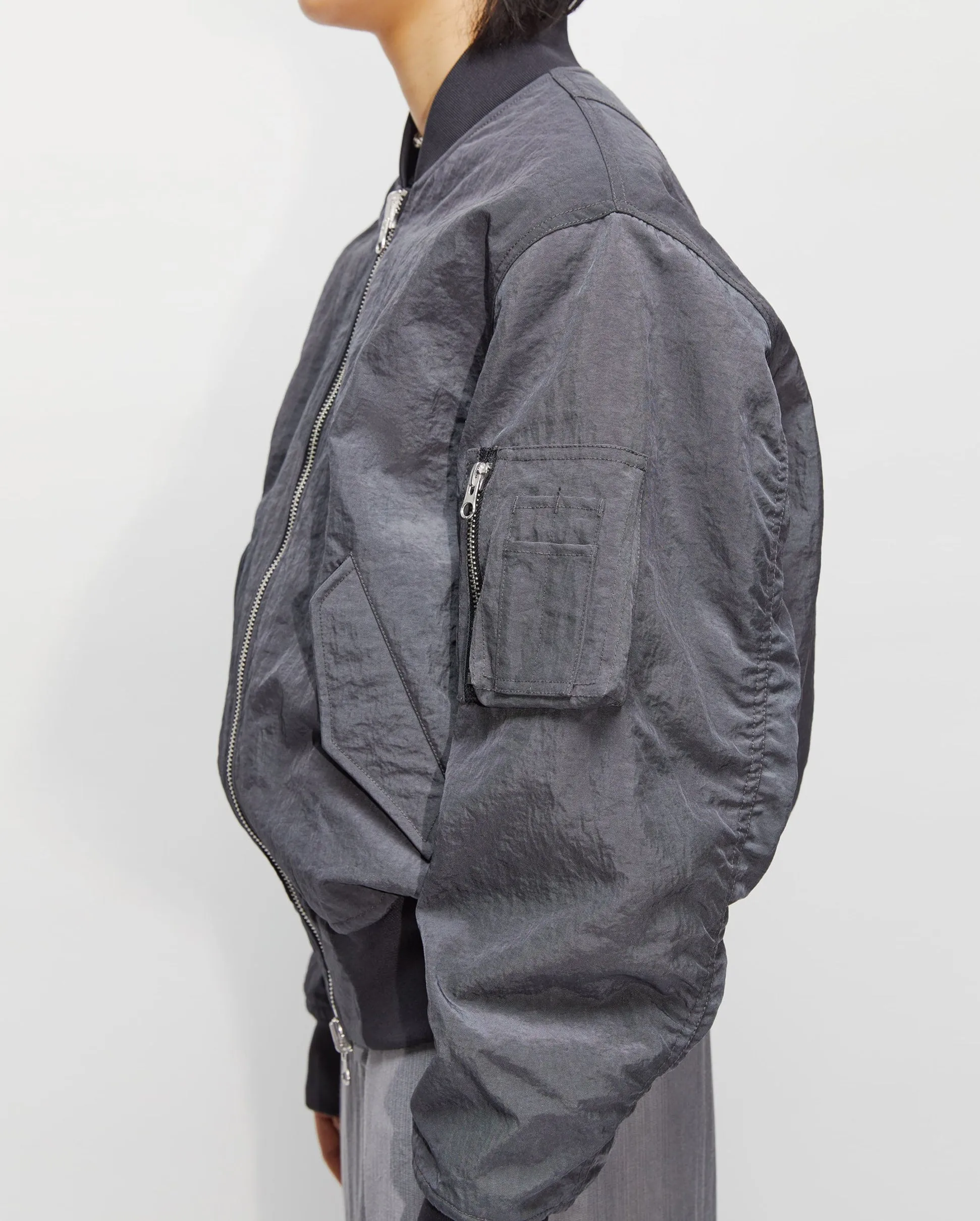 UNISEX BOMBER JACKET / BLUE GREY