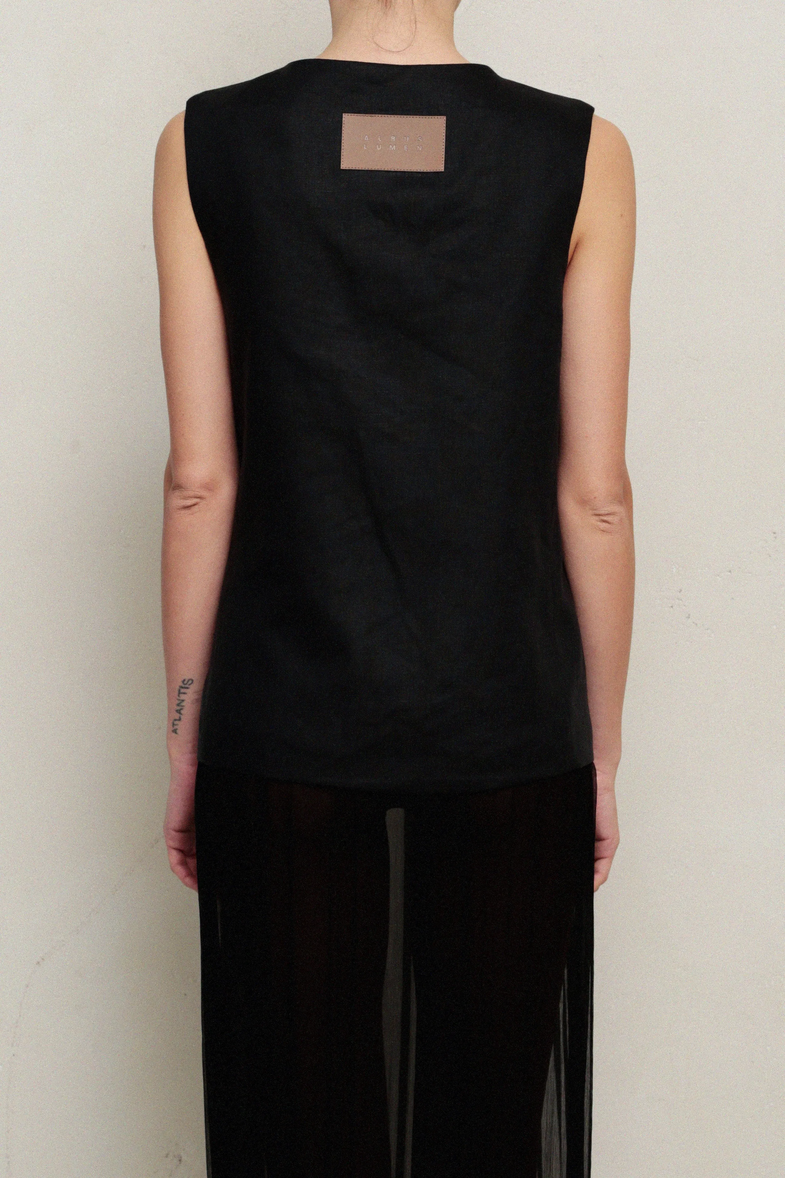 Vest II - Black Linen - UNISEX $410