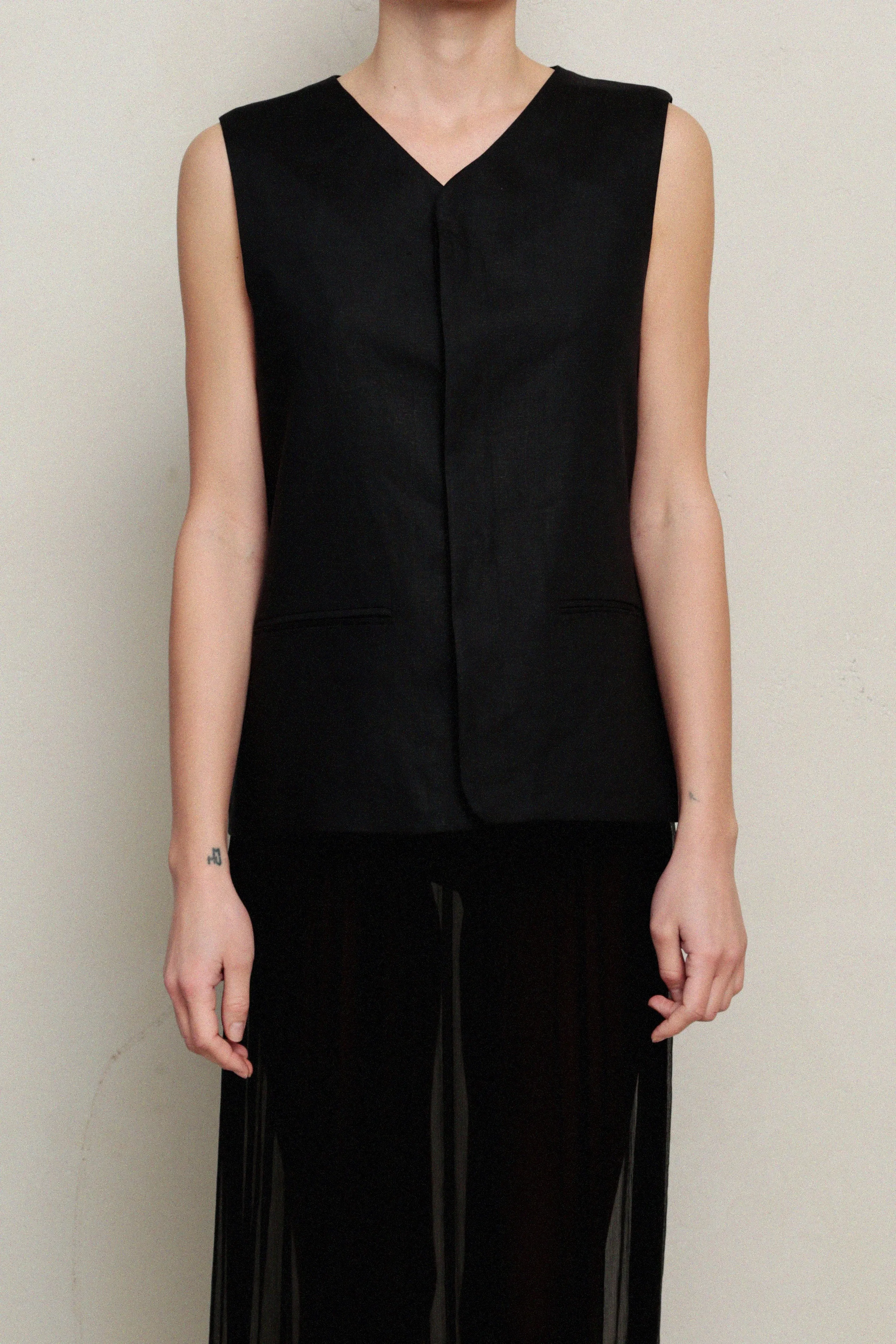 Vest II - Black Linen - UNISEX $410