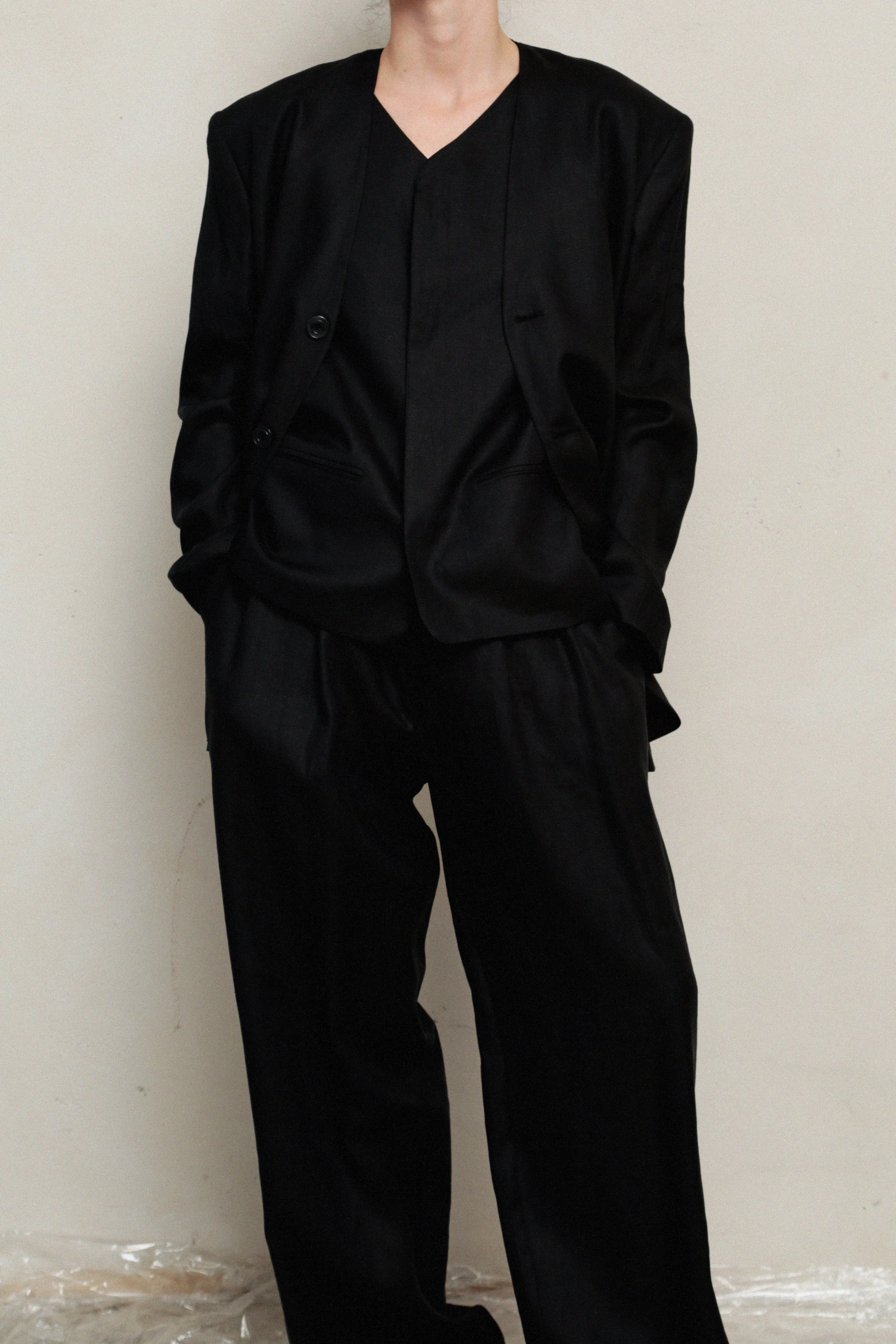 Vest II - Black Linen - UNISEX $410