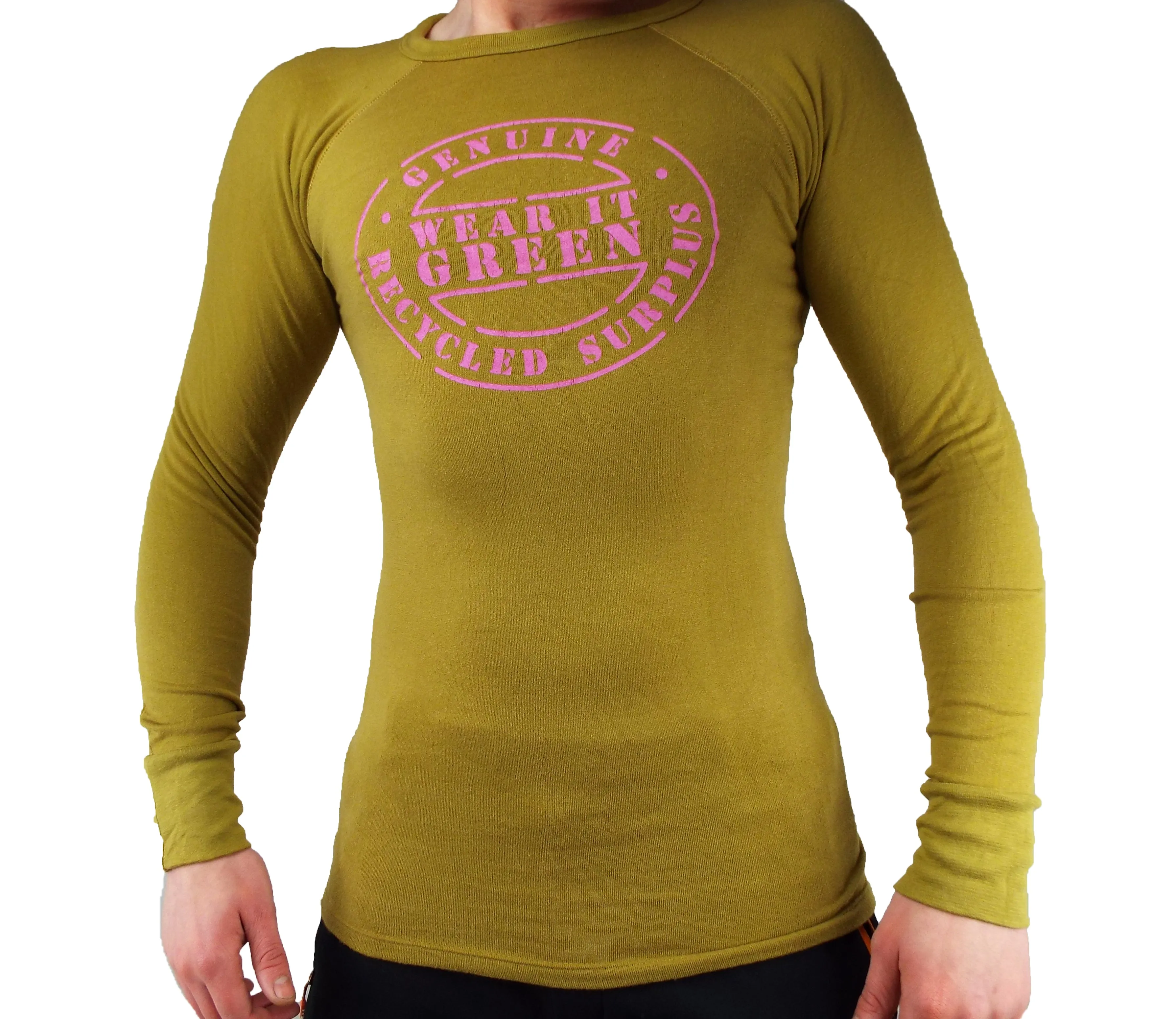 Wear It Green - Long-sleeve Thermal Crew-neck Top - Mustard - Grade 1