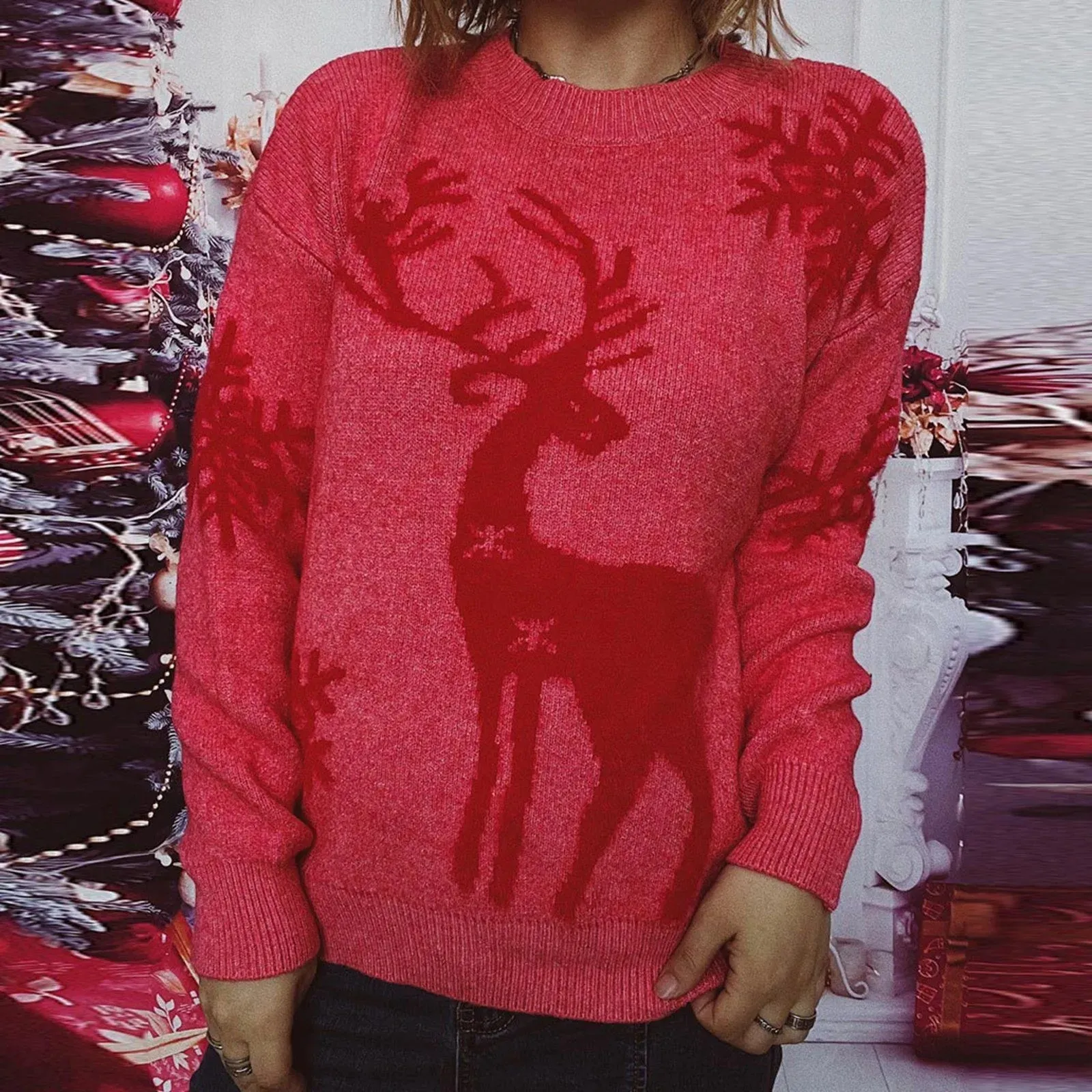 Wenkouban-Christmas Thanksgiving outfits_Warm Casual Pullover All Match Soft Knitted Christmas Sweater