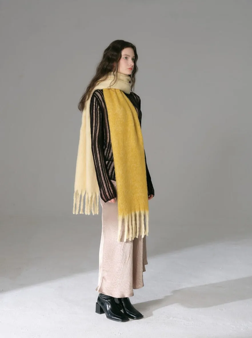 Yellow Double Side Oversized Winter Scarf
