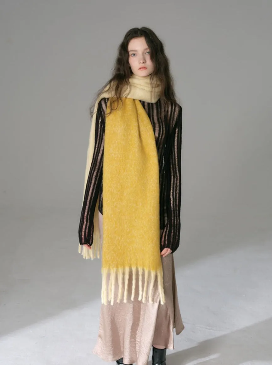 Yellow Double Side Oversized Winter Scarf