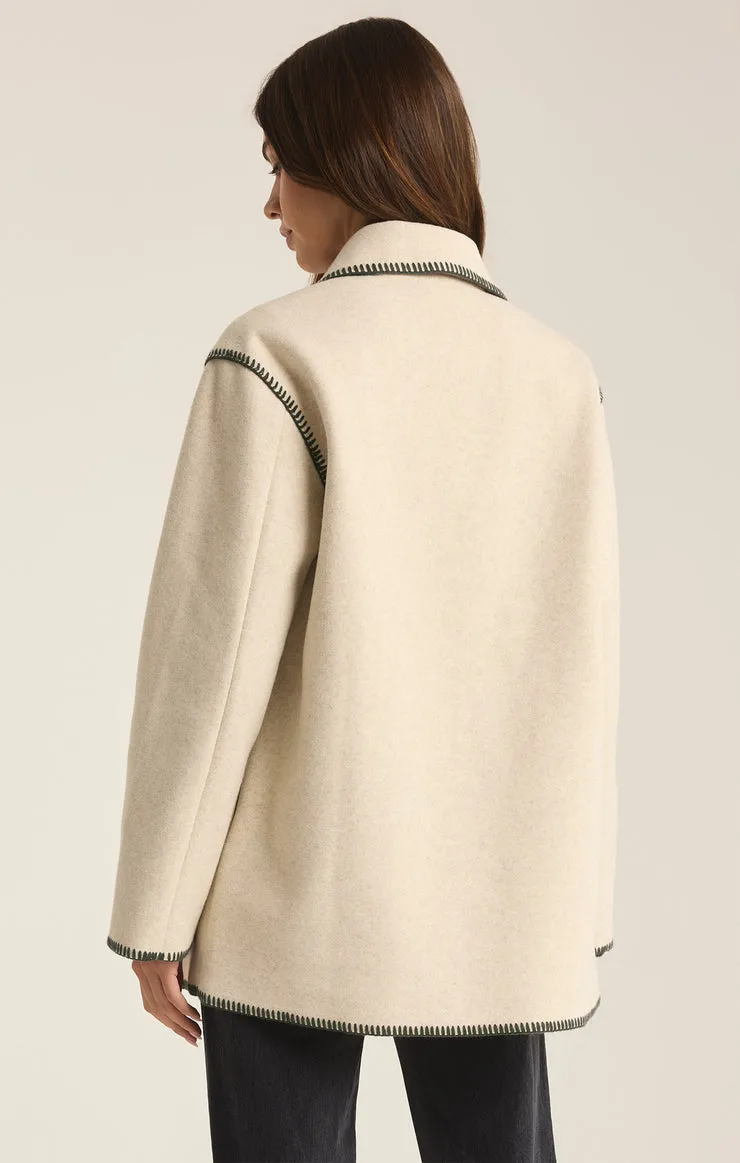 Z-Supply Olivia Whipstitch Jacket - OATMEAL HEATHER