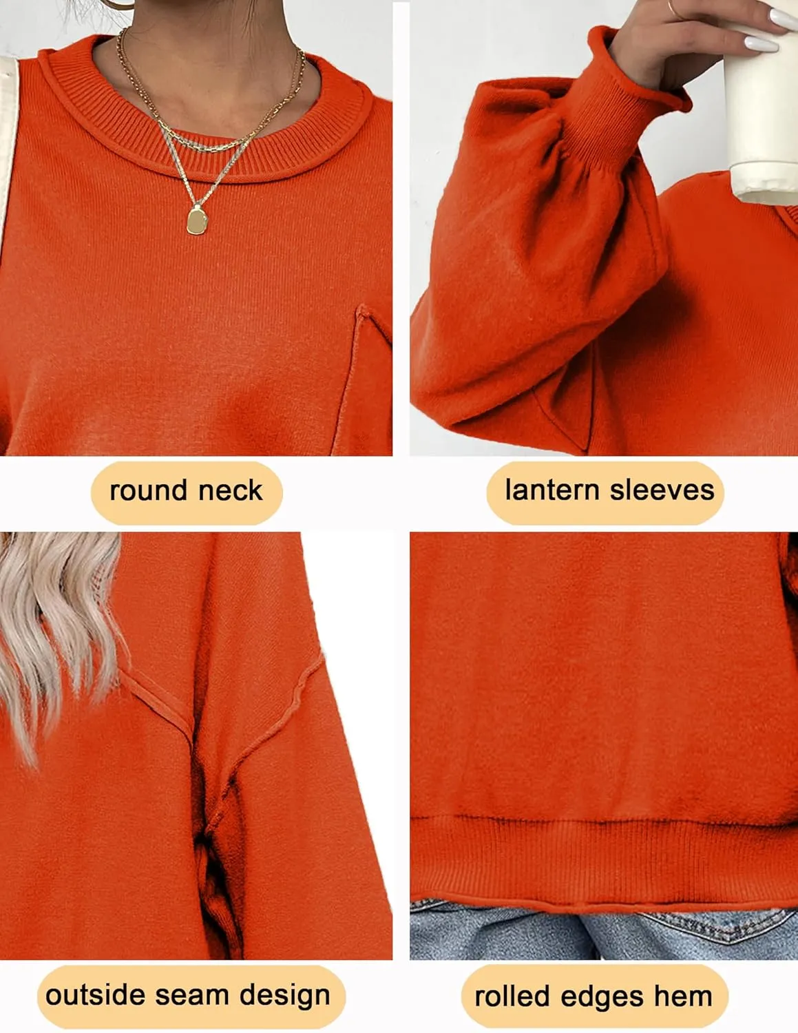 Zeagoo Womens Oversized Sweaters Lantern Sleeve Knit Tops