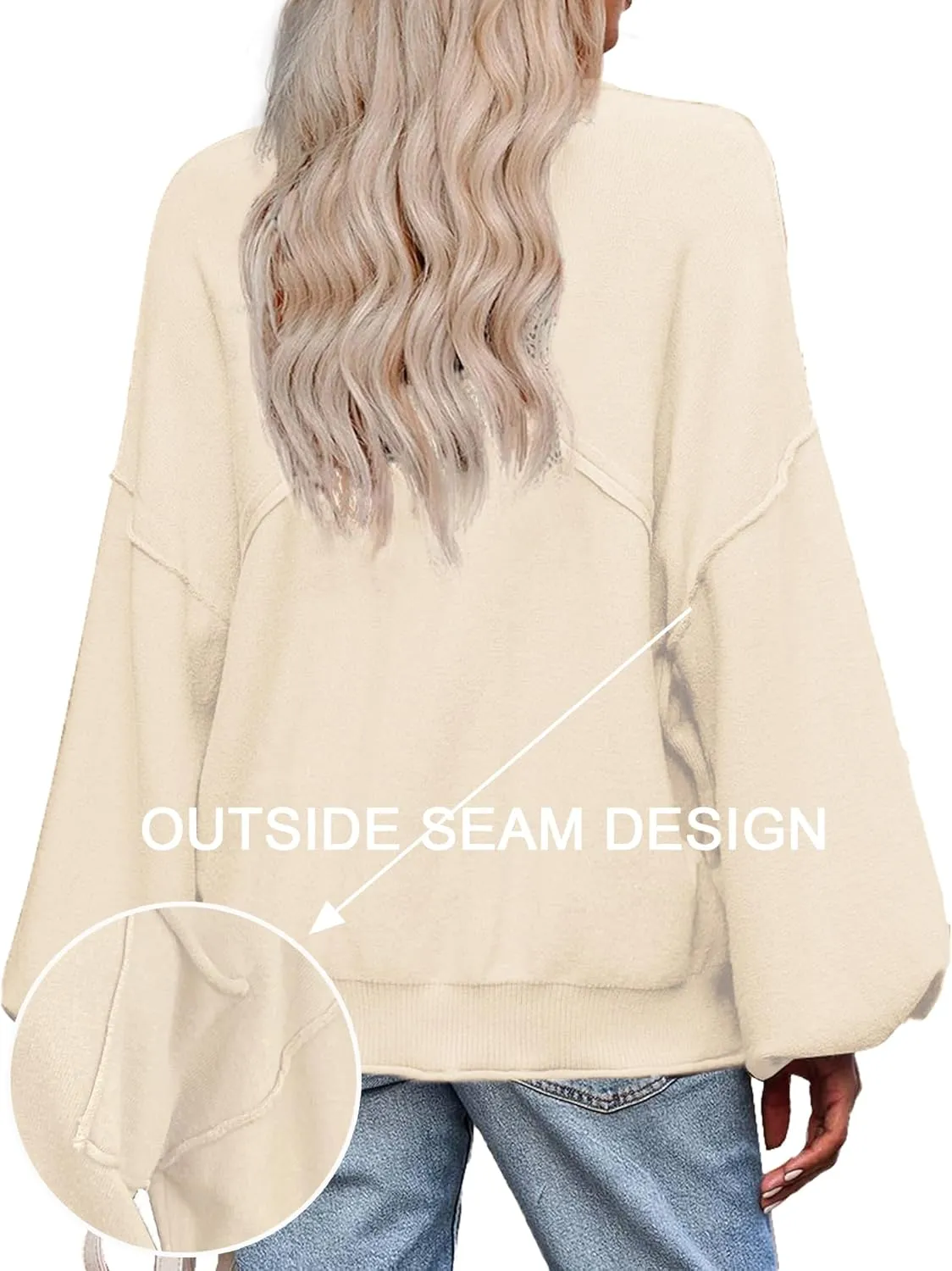 Zeagoo Womens Oversized Sweaters Lantern Sleeve Knit Tops