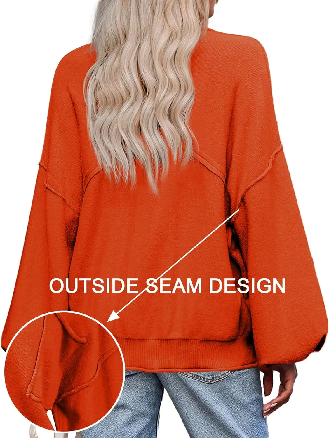 Zeagoo Womens Oversized Sweaters Lantern Sleeve Knit Tops